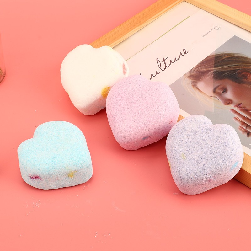 4pcs Heart Shape Bathroom Aromatherapy Body Cleaner Nourishing Moisturizing Bath