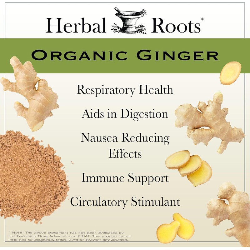 Herbal Roots Ginger Supplement | Organic Ginger Root Capsules |