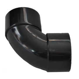Solvent Black 50mm (56mm) Waste Pipe Swept Bend - Pack of 2