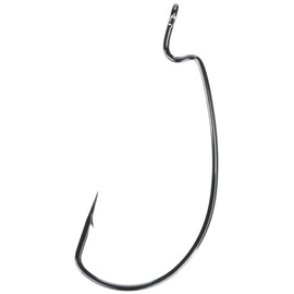 Gamakatsu 25 Pack EWG Offset Worm Hook (Black, 4/0), Model Number: 58414-25