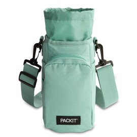 PackIt Freezable Hydration Crossbody, Sage, Triple-Function Design, Removable Freezable Insert, Adjustable Removable Crossbody Strap, Elastic Cord Lock, Front Zip Pocket, Three Elastic Slip Pockets