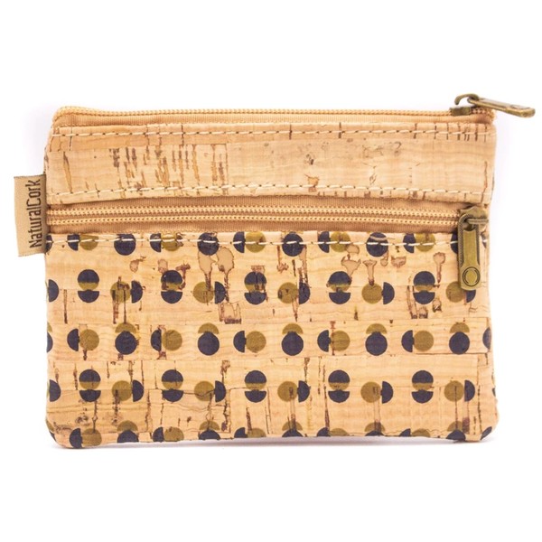 Cork zipper Pouch, Mini coin purse wallet, Vegan, waterproof durable,
