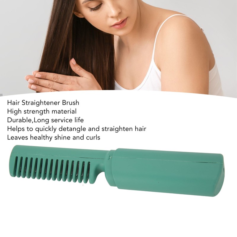 Mini Hair Straightener Brush Wireless Portable Ergonomic Handle Fast Warming