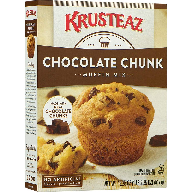 Krusteaz Chocolate Chunk Muffin Mix - No Artificial Flavors/Preservatives -