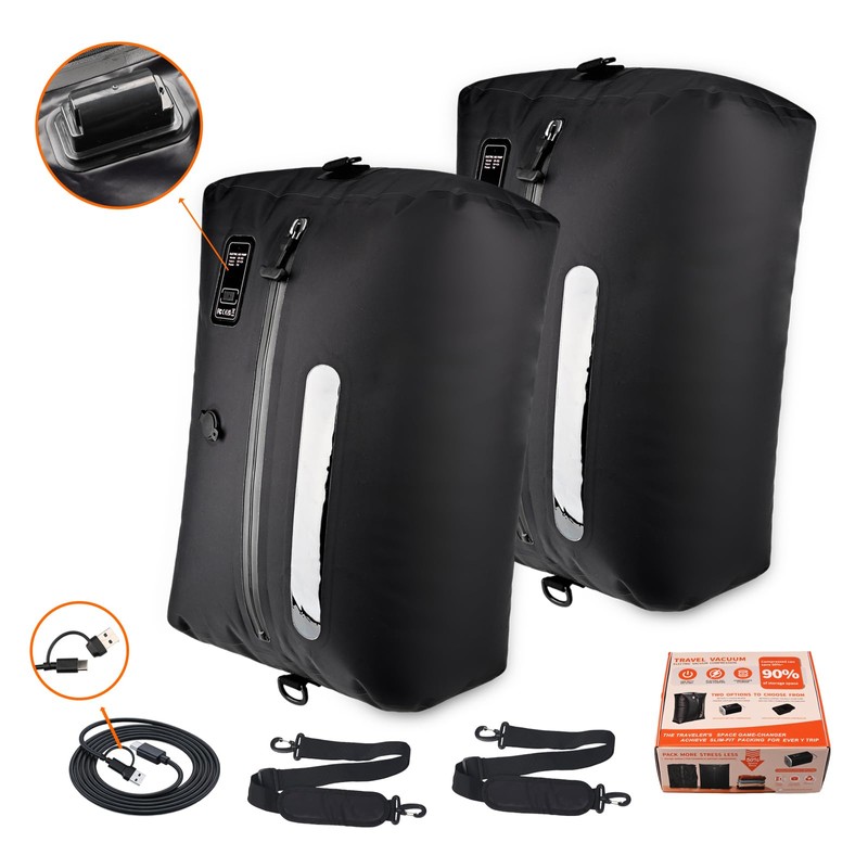 Vacuum Bags for Travel - 2026 Upgraded with Built-in 50KPa