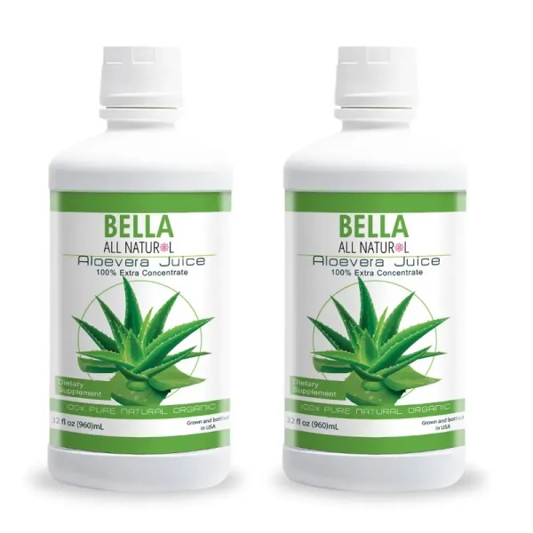 2 Pack - Bella All Natural Aloe Vera Juice, 32