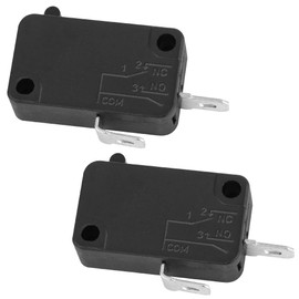 2-Pack KW7-0 Micro Switch, Replacement for Air Fryer XL, Power XL, Vortex, Microswitches for Microwave Oven & Induction Cooker - Normally Open, 16A 125V/250V, 2Pins 1NO 1NC