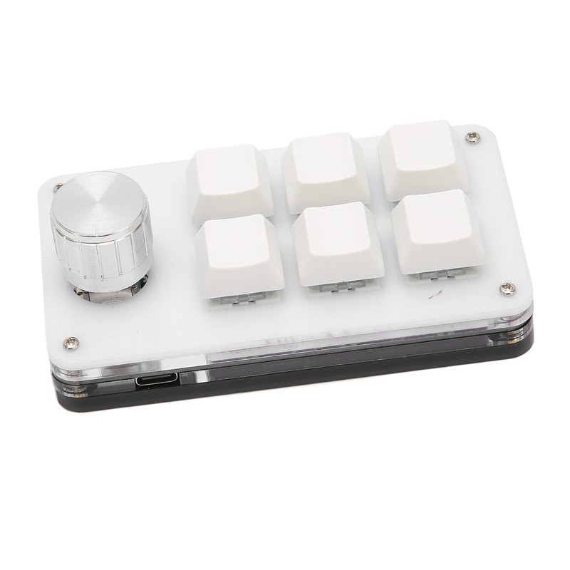 6 Key One Handed Mechanical Keyboard with Knob Wired Plug