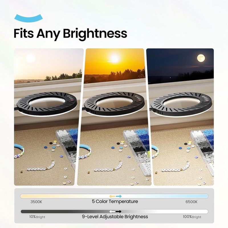 ARTDOT 10X Magnifying Glass with Light and Stand, 144 LEDs