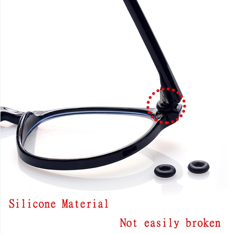 JAMMY 2Pair Eyeglass Repair Kits Glasses Hinge Tighteners Silicone Hinge