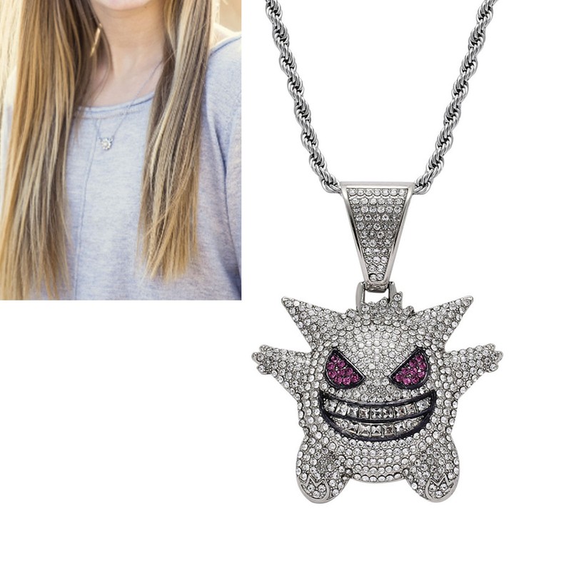 Pendant Necklace Alloy Funny Devil 60cm Stainless Steel Chain Exquisite