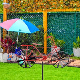 Garden Stake Decoration, Wind Spinners Outdoor Windmill Decor Outdoor Yard Decor, Wind Sculptures Spinners Motorcycle Bike Metal Windmill Garden Stake Decoration for Lawn
