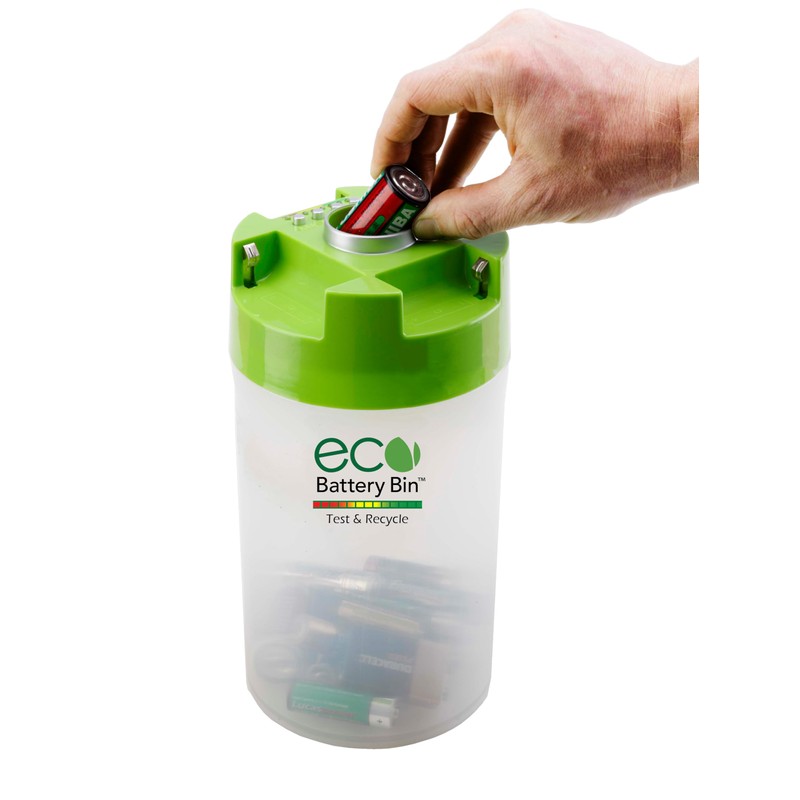 ECO Battery Bin - Test, Store & Recycle AA, AAA,