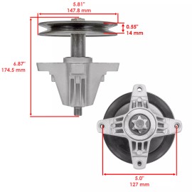 Caltric 42" Deck Spindle Assembly for Craftsman T105 T107 T110 T110K T130 Lawn Tractor