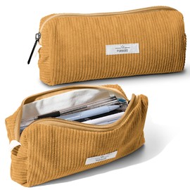 Purbert Pencil Bag Pen Case, Soft Corduroy Small Pencil Pouch Organizer with Zipper, Cute Pencil Case Pouch Stationery for Girls and Boys – Yellow