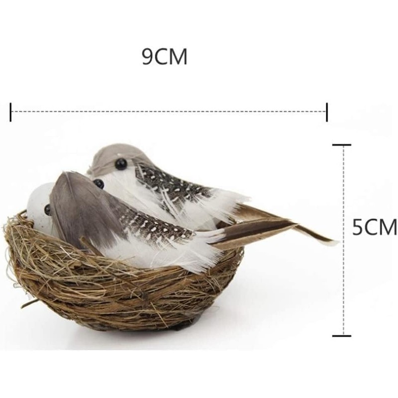 GOUDOGEDC 2 Set Simulation Bird Nest with Bird and Eggs