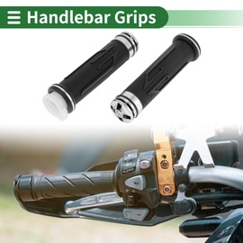 TUCKBOLD 7/8" 22mm 15/16" 24mm Motorcycle Hand Grips Cover Kit Non Slip Aluminum Alloy Rubber Handlebar Grips for Motorcycle Scooter Bicycle ATV Silver Tone
