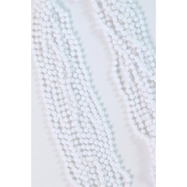 Making Believe Dozen Metallic Plastic Bead Necklaces (Choose Color and Size) (33" Necklaces, White)
