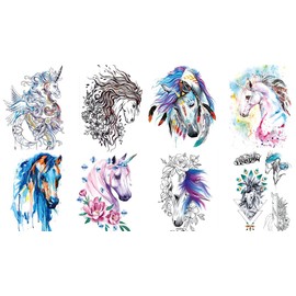 Horse Tattoos Watercolour Tattoos Horse Tattoo Unicorn Tattoo Fake Tattoo Horse 8