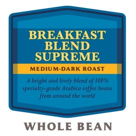 Community Coffee Private Reserve Breakfast Blend Supreme Whole Bean Coffee, Medium Roast, 32 Ounce Bag (Pack of 4)