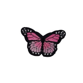 Butterfly Patch/Badge High Quality Iron-On Sew-On Pink