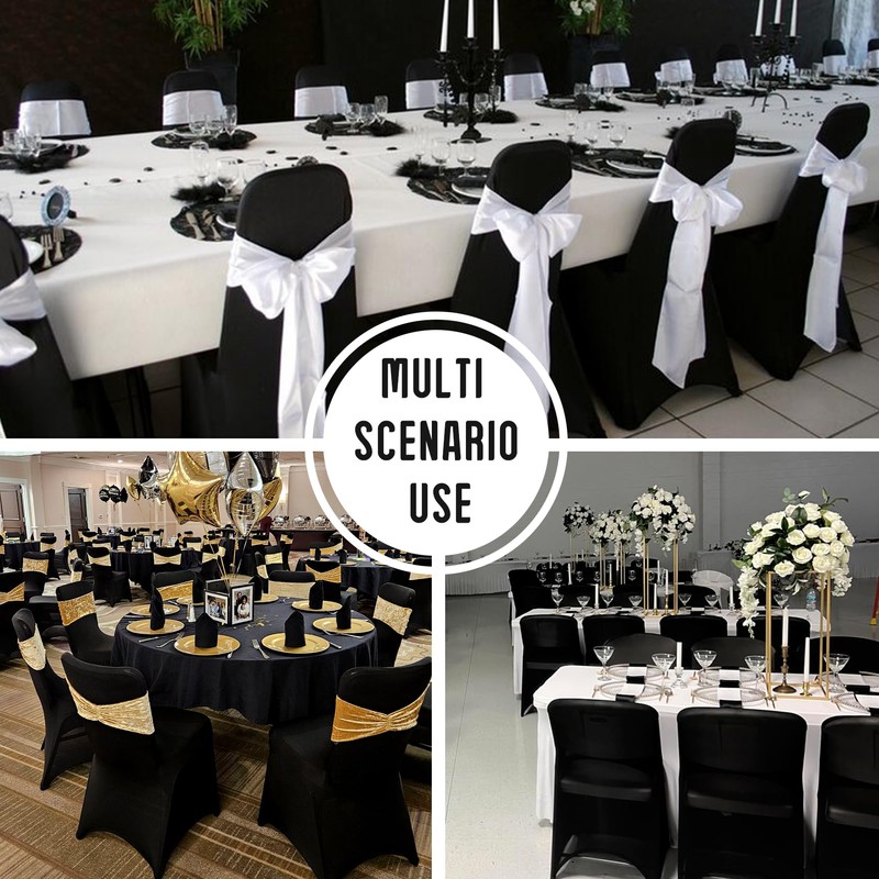 JALANCY 1 Pack Black Stretch Polyester Spandex Chair Covers Universal