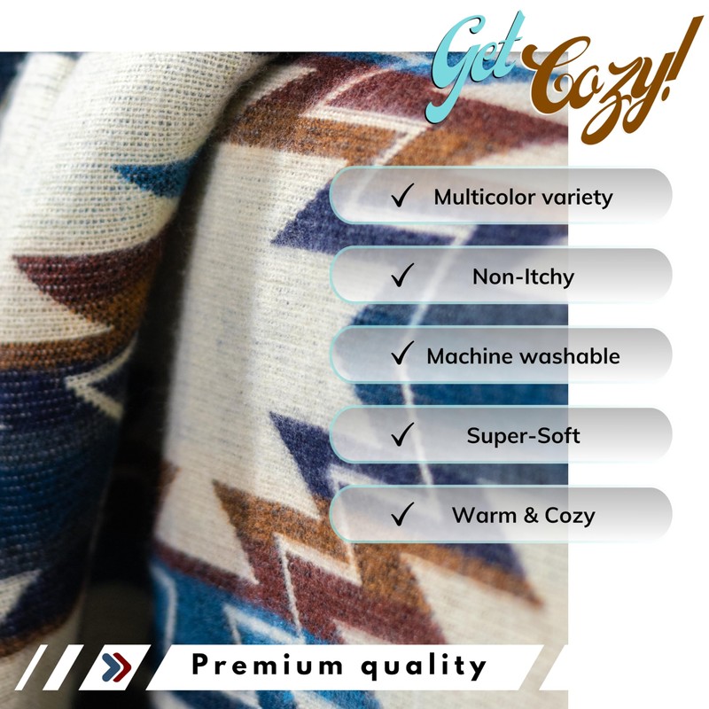 Alpaca Wool Throw Blanket,Queen Size Native Design Wool Blanket, Throw