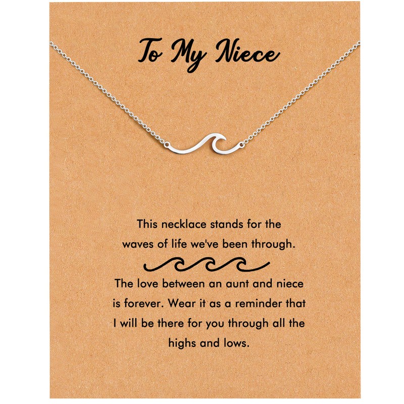 RZKING Niece Gifts From Auntie, Wave Necklace Gifts For Women