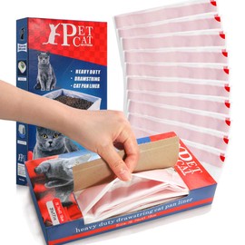 ZNOKA Cat Heavy Duty Litter Box Liners, 10 Count Per Pack Drawstring Extra Durable Easy Clean Up Heavy Duty Litter Pan Box Liners