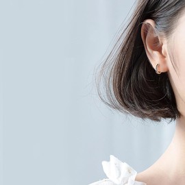 925 Sterling Silver Cubic Zirconia Tiny Mini Cartilage Small Hoop Earrings for Women Girls Black Diamond Round CZ Huggie Hoops 8mm (8mm Black)