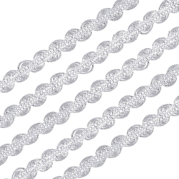 FINGERINSPIRE 22.8 m 10 mm Metallic Scroll Braid Trim Embellishment