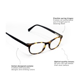 eyebobs - On Board | Premium Reading Glasses for Men and Women | Rectangle Frame for Average Faces, Royal Blue, 3.00