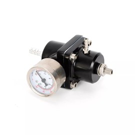 Xigner Petrol Pressure Regulator Set, Adjustable Fuel Pressure Regulator, Car Fuel Pressure Regulator, Warm-up Regulator with Pressure Gauge and Carburettor Hose, 4 Ports for Most Vehicles