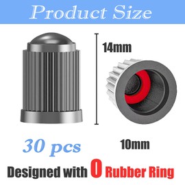 30PCS Dust Caps for Car Tyres, Tyre Valve Caps, Universal Stem Dust Covers, Airtight Seal with O Seal Ring, Screw-On Easy to Operation,Plastic Dust Caps for Car Bikes Motorcycles Trucks