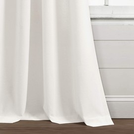 Lush Decor Farmhouse Boho Stripe Woven Tassel Yarn Dyed Cotton Window Curtain Panel Pair, 42" x 84", Ivory & Black