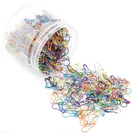 Hztyyier 1000Pcs Alfileres de Seguridad Multicolores de Bulbos Alfileres de Forma de Pera Alfileres de Calabaza Marcadores de Puntadas de Punto Costura con Caja de Almacenamiento