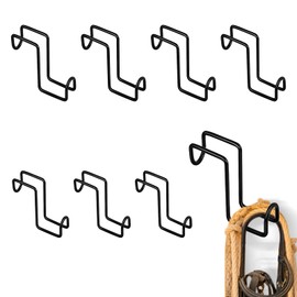 HDYEGIOU 8Pcs 4 Inch Tack Hook,Metal Horse Stall Hooks Over Rail Bridle Hooks for Horse Tack Room,Stable,Barn,Trailer