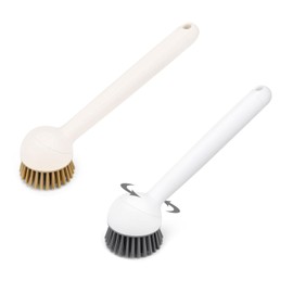 Diakey 2 Pack Dish Brush with Adjustable Angle Handle, Stiff Bristles Dish Scrubber Kitchen Dishwashing Brush, Dish Scrub Brush for Cleaning Dishes, Pots, Pans, Sink