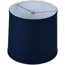 FenchelShades.com 10" Top Diameter x 11" Bottom Diameter 10" Height Fabric Drum Lampshade Washer Attachment (Navy Blue)
