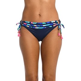 La Blanca Women's Side Tie Hipster Swimsuit Bottom, Multi//Painted Leaves, 10