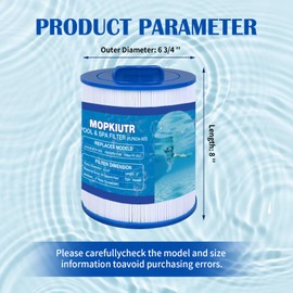 MOPKIUTR PAS50SV-F2M Spa Filter Compatible with Unicel 6CH-502, Filbur FC-0311, Excel Filters XLS-604,Magnum AR50, Baleen AK-90161, Excel Filters XLS-604 Hot Tub Filter (1, White)