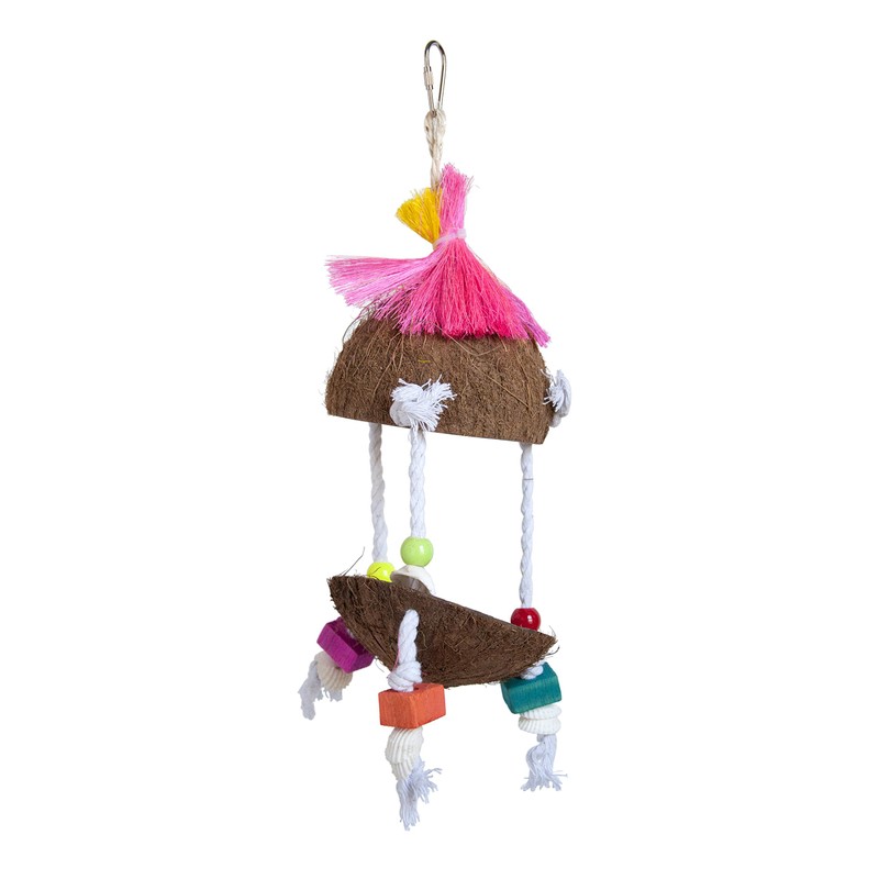 Prevue Pet Products Tropical Teasers Tiki Hut Bird Toy, Multicolor