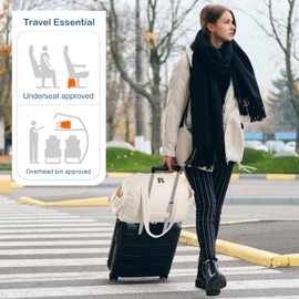 TOPDesign Travel Duffel Bag for Women, Puffer Gym Bag Sports Tote with Wet Pocket, Carry On Weekender with Luggage Sleeve (Beige)