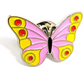 GBJUK Pink Butterfly Pin Lapel Badge with Butterfly Clasp Back