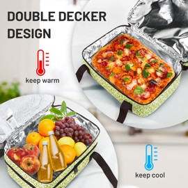 MIER Insulated Casserole Carrier for Hot or Cold Food Thermal Food Carrier Bag for Lasagna Potluck Parties Picnic Cookouts, Fits 9"x13" Baking Dish/Foil Pan, 16 x 11 x 7.8 inches, Green