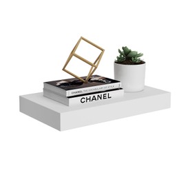 WELLAND 9" Deep White Floating Shelf Set of 2, Wall Shelves for Bathroom, Living Room, Bedroom, Modern Home Decor, 16" W x 9" D x 2" H