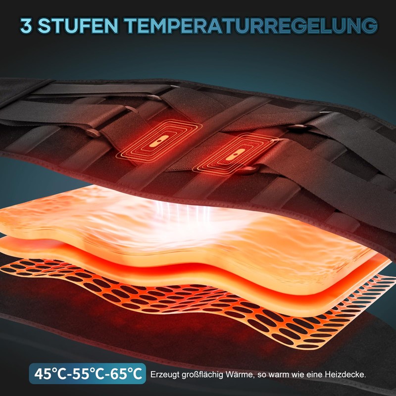 Vibration Massage Heat Belt Black