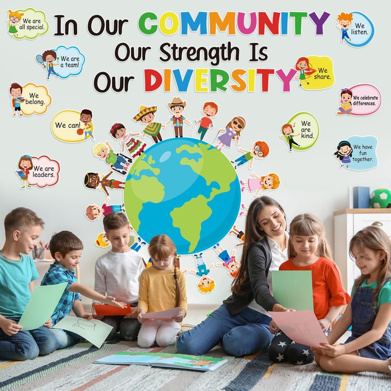 Our Diversity is Our Strength Bulletin Board Decorations Set Diversity