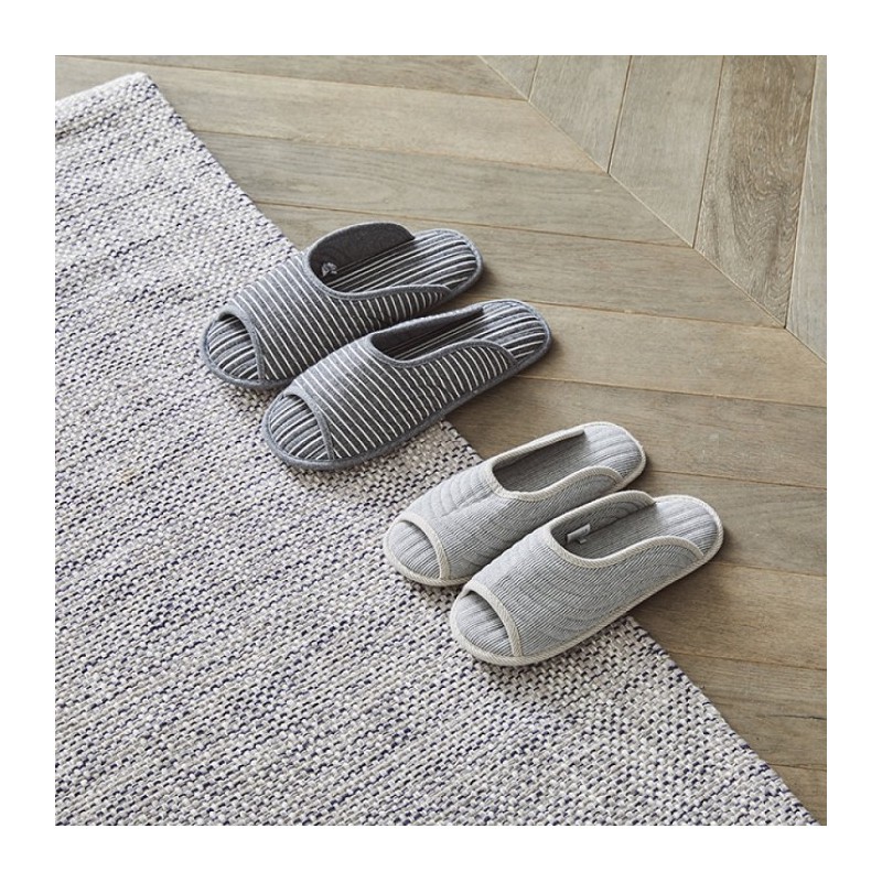 JAJU [JAJU] Quilted Simple Line Washable Living Room Slippers (Men's)