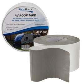 RecPro RV Rubber Roof Seal | White | 4" x 50' | UV Stable | Bonds to EPDM & TPO | Great for Rips, Tears & Open Seams | Water Tight Seal for Leaks